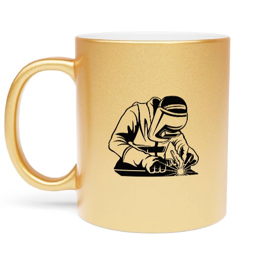 Galaxy Helmet Welding Illustration Metallic Mugs