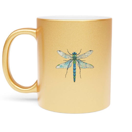 Dragonfly design insect art entomology I love bugs Metallic Mugs