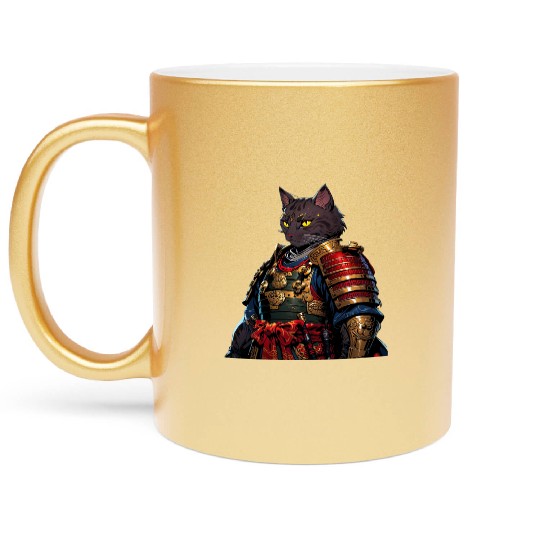 Warrior Cat in Armor Artwork Metallic Mugs