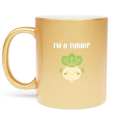 Turnip Character Illustration Metallic Mugs