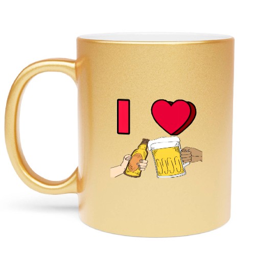 I LOVE BEER #1 Metallic Mugs