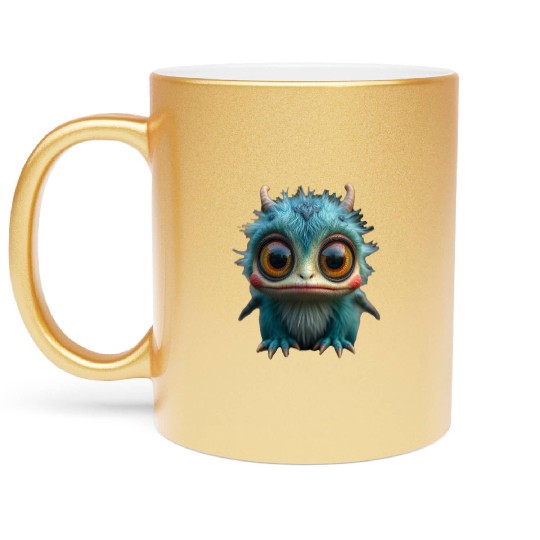 Cutie Creature Green Horns Metallic Mugs