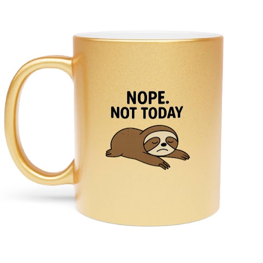 Lazy Sloth Mood Metallic Mugs