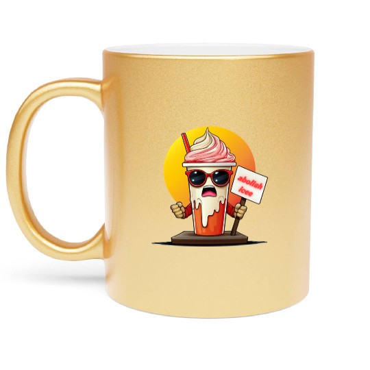 Graffiti Style Ice Cream Mascot Metallic Mugs