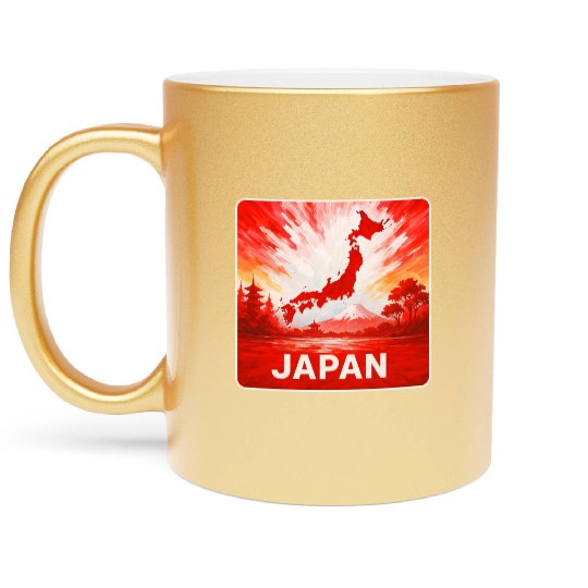 Japan - Land Of The Rising Sun Metallic Mugs