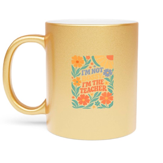 Floral Teacher Affirmation Metallic Mugs