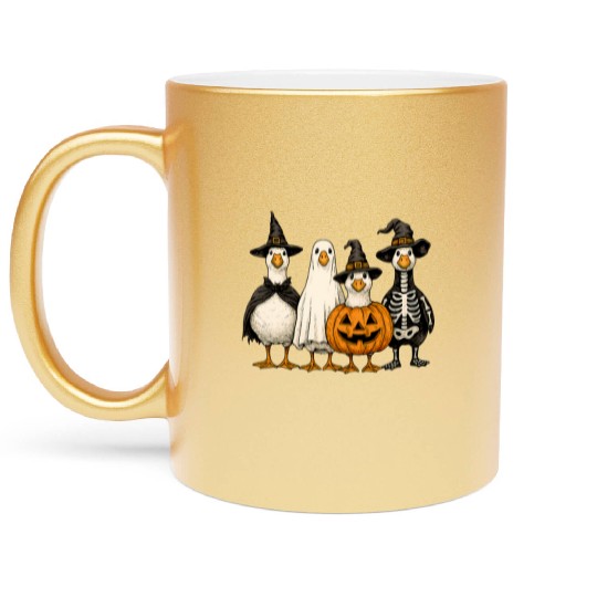 Goose Ghoul Gang Witch Ghost Jackolantern Skeleton Metallic Mugs