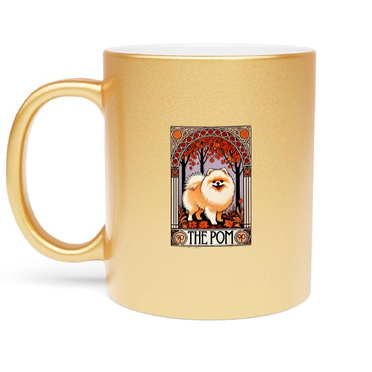 The Pom Tarot Card – Pomeranian Dog Arcana Metallic Mugs