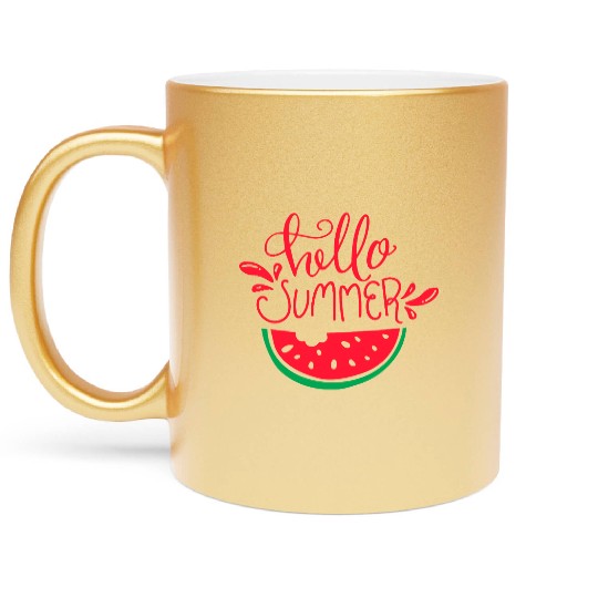 Hello Summer Watermelon Metallic Mugs