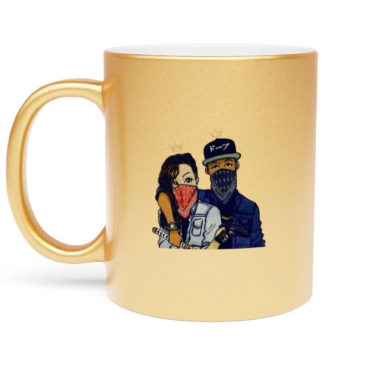 Urban Rebels Masked Duo Metallic Mugs Design