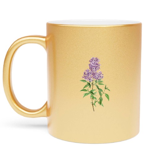 Lavender Bloom Botanical Illustration Metallic Mugs