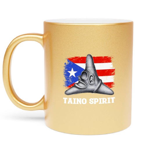 Puerto Rico Cemi Triangle Statue Flag Metallic Mugs