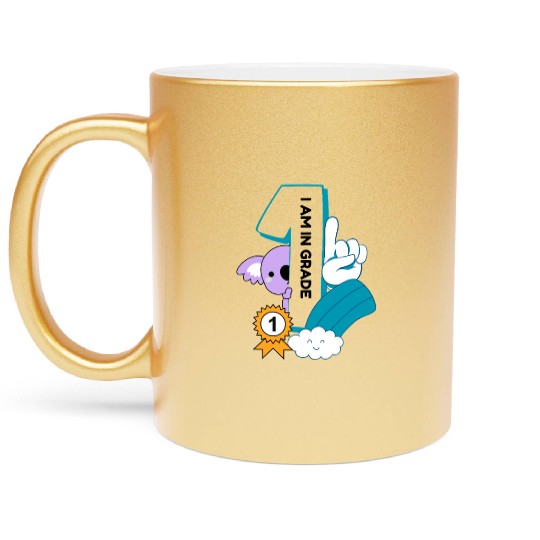 Cute Koala First Grade Metallic Mugs I am in 1st Grade Bac