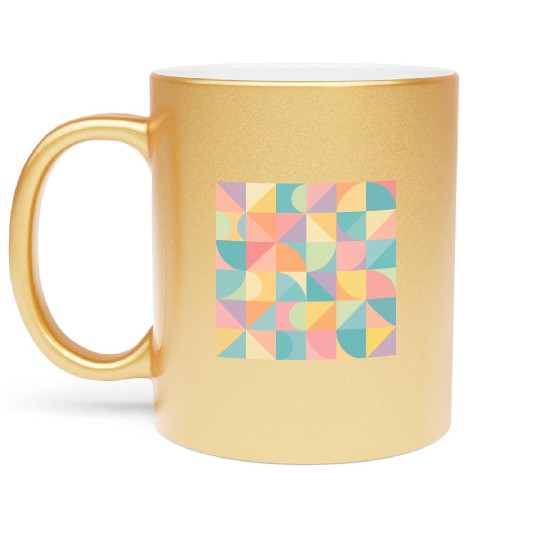 Pastel Geometric Pattern for Modern Apparel Metallic Mugs