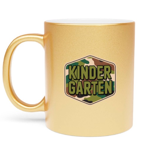 Retro Old Camo Back To School Kindergarten Boys Metallic Mugs