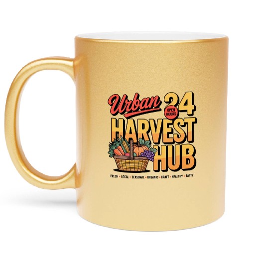Urban Harvest Hub Vintage Design Metallic Mugs