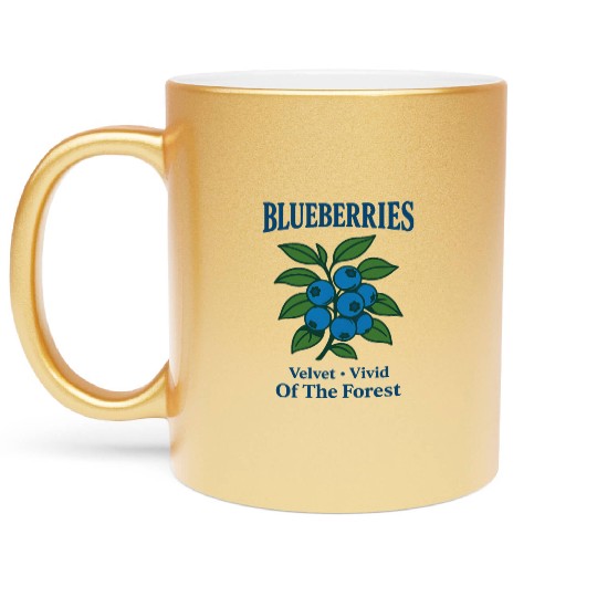 Blueberry the sweet fruit of the wild forest Metallic Mugs