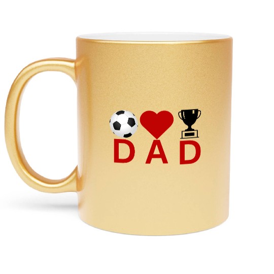 Soccer Love Dad Crown Design – Father’s Day Gift Metallic Mugs