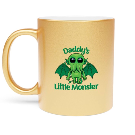 Daddy’s Little Monster Cute Baby Cthulhu Metallic Mugs