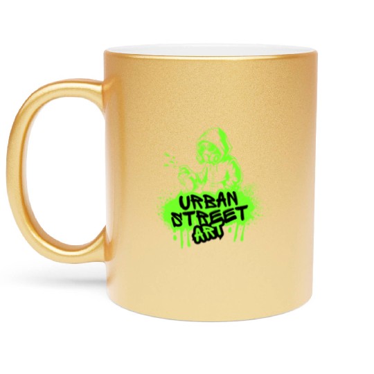 Urban Street Art Graffiti Metallic Mugs – Neon Green