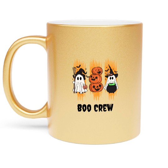 Boo Crew Cute Halloween Group Design Metallic Mugs