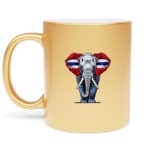 Thailand Elephant Red White Blue National Flag Cul Metallic Mugs