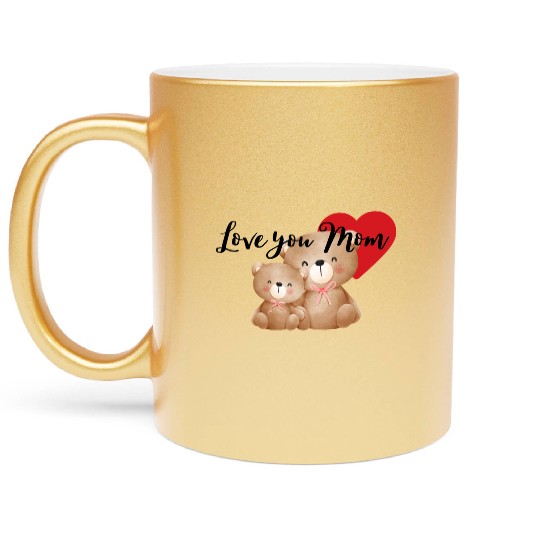 Adorable Mom and Cub Love Bears Metallic Mugs