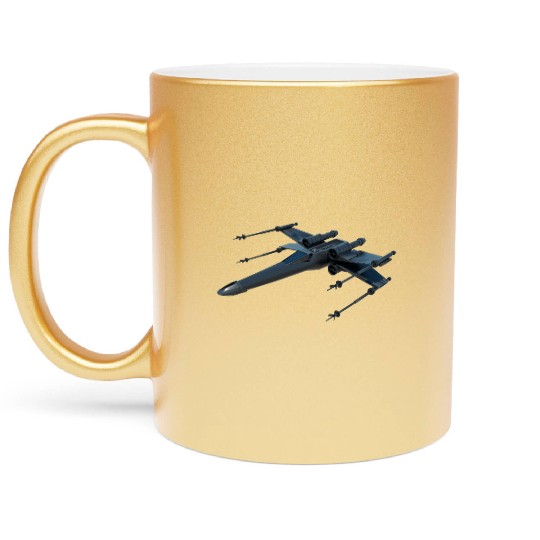Stealth Fighter Jet Design Metallic Mugs
