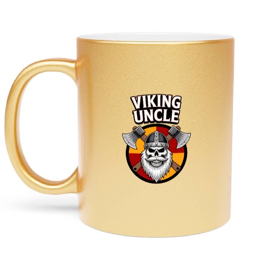 viking uncle norse warrior funny gift Metallic Mugs