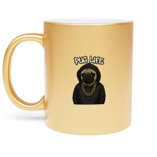 Urban Pug with Streetwear Style Metallic Mugs