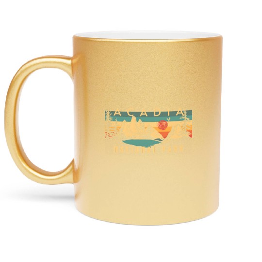 Mountain Sunset at Acadia National Park Metallic Mugs