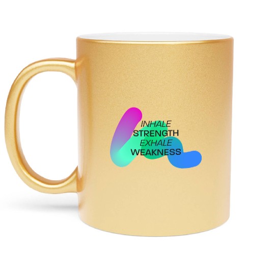 Inspirational Breath Motivation Design Metallic Mugs