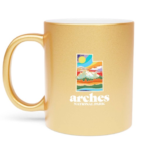Arches National Park Utah Vintage Nature Outdoor Metallic Mugs