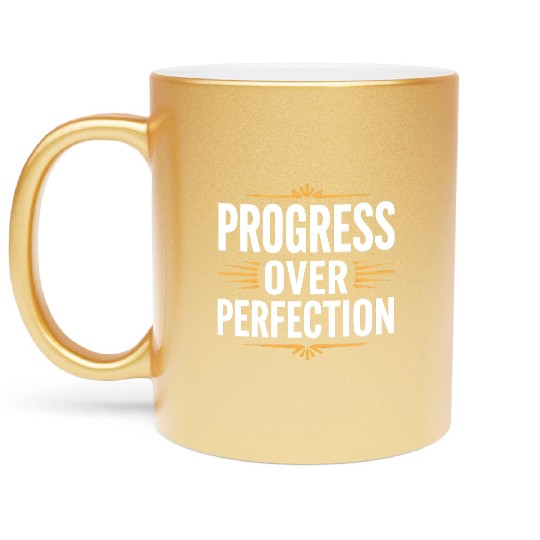 Progress Over Perfection Back To School Teacher Metallic Mugs