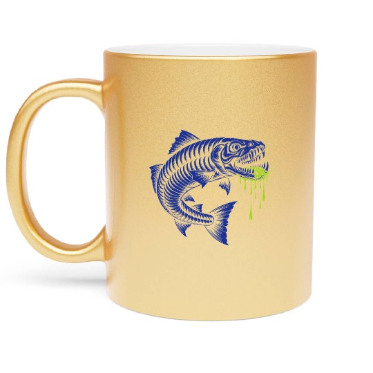 Neon Rage Fish Graphic Metallic Mugs