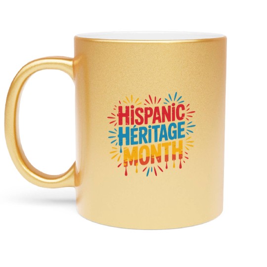 Hispanic Heritage Month Celebration Design Metallic Mugs