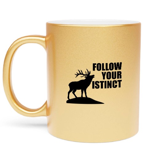 Follow Your Instinct – Elk Silhouette Strength Metallic Mugs