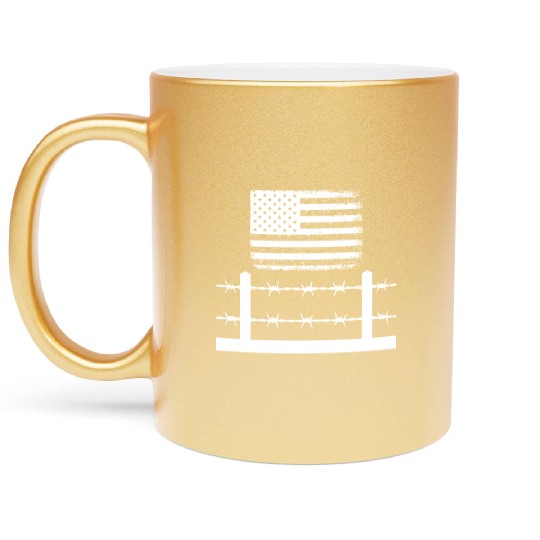 Barbed wire America Metallic Mugs