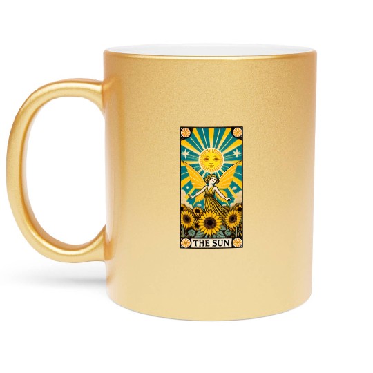 Sun Fairy Tarot Card Design Metallic Mugs
