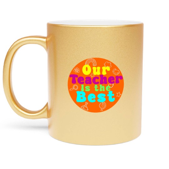 Colorful Teacher Appreciation Circular Metallic Mugs