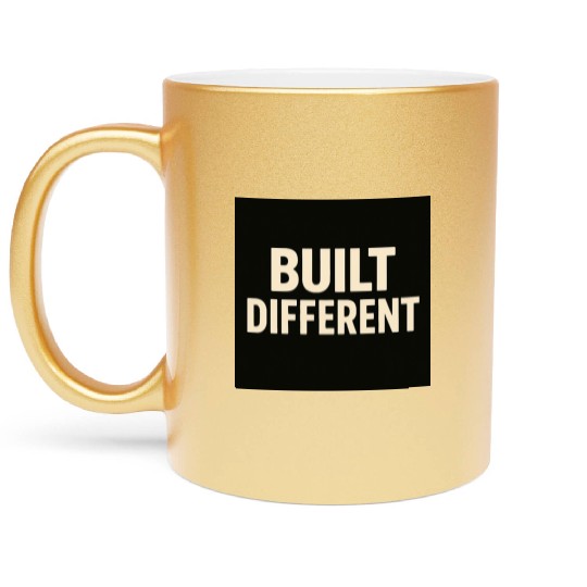 Empowering Built Different Motif Metallic Mugs