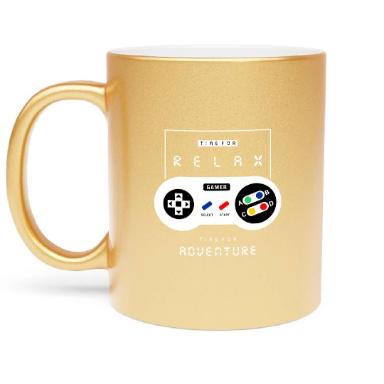 Retro Gaming Controller Adventure Relax Metallic Mugs