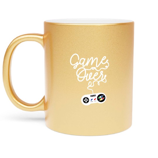 Game Over Gaming Console Illustration Metallic Mugs