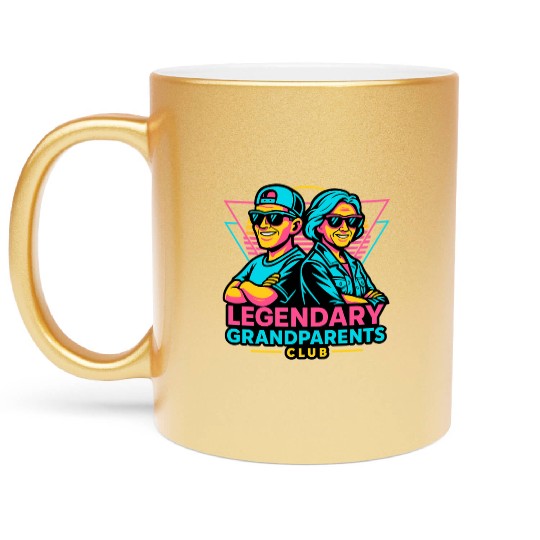 Legendary Grandparents Retro Neon Metallic Mugs