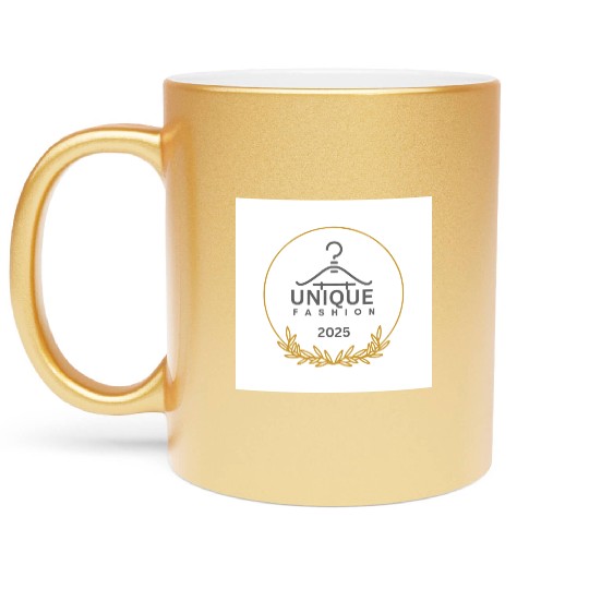 Black And Gold Minimalist Fashion Logo Metallic Mugs