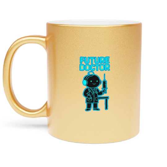 Futuristic Pediatric Medical Illustration Metallic Mugs
