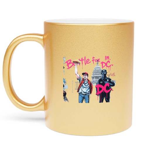 Free DC Sandwich Guy Banksy Style Street Art Metallic Mugs