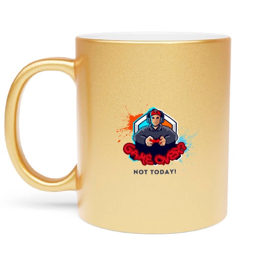 Gamer Youth Embrace in Bold Style Metallic Mugs