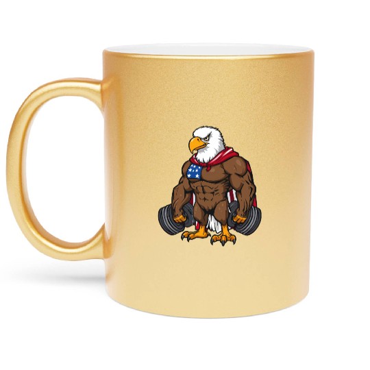 Patriotic Gym Eagle – Stars & Stripes Fitness Desi Metallic Mugs