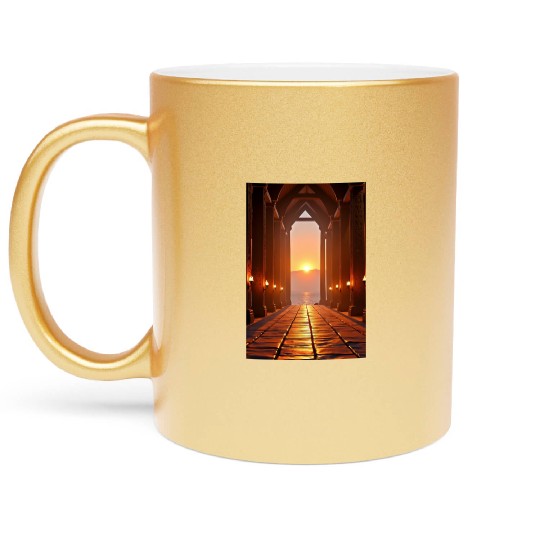 Hall of Embers Twilight over the Fjord Metallic Mugs